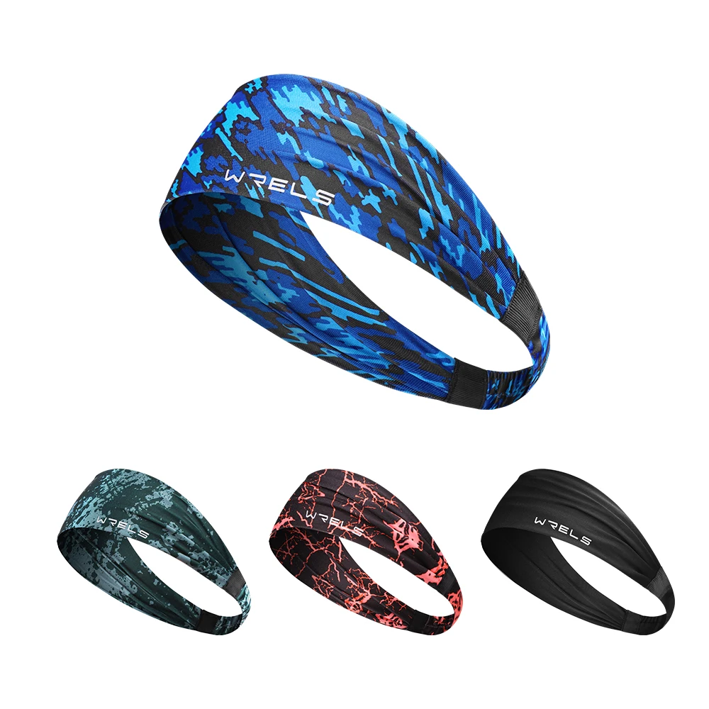 WRELS Sports Headband Breathable Elastic Gym Fitness Hairband Quick-Drying Running Yoga Lightweight Stretch Women Men Sweatband