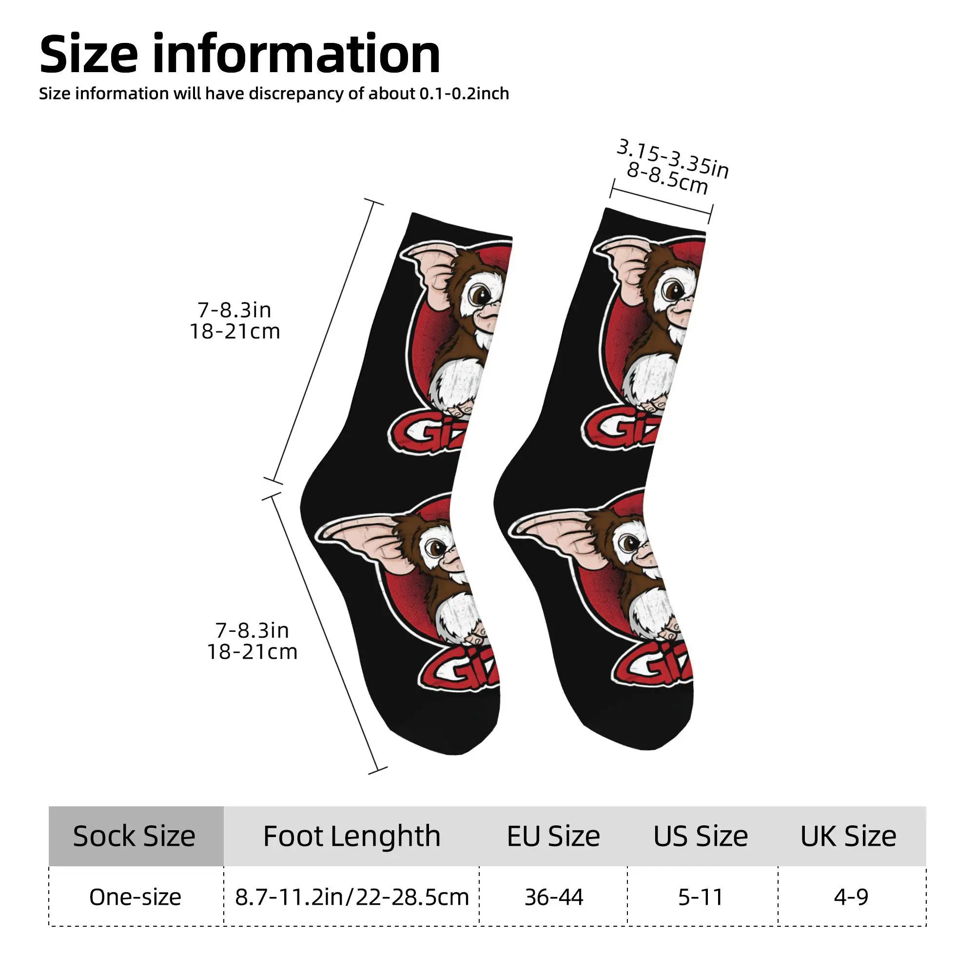Heureux drôle hommes chaussettes Gremlin rétro Harajuku Hip Hop nouveauté équipage chaussette cadeau motif imprimé