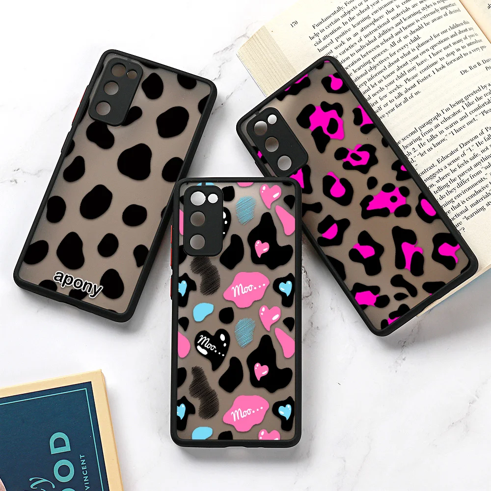 Leopard Matte Case For Samsung S26 Ultra S25 S24 Plus S23 S22 A57 A56 A55 A37 A36 A35 A26 A17 A16 A07 A06 Lens Protection Cover