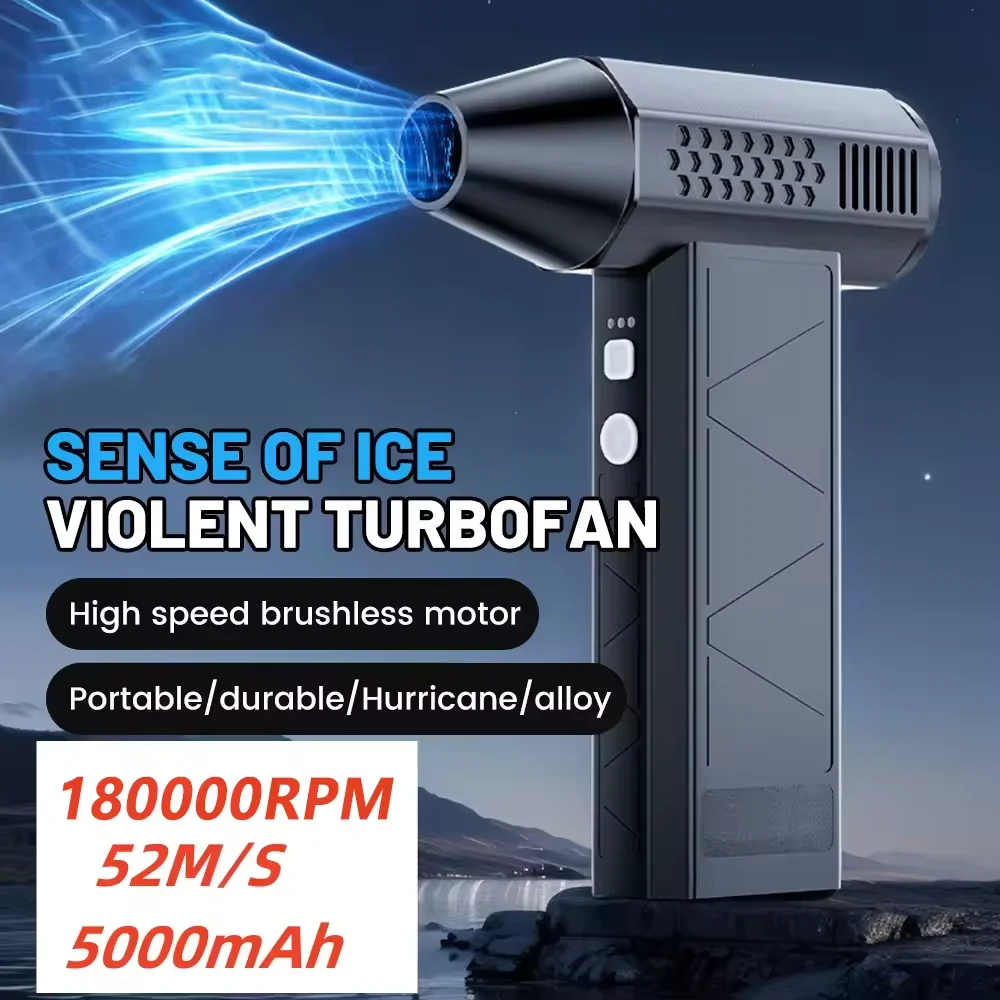 

New 180000RPM Mini Turbo Jet Fan 52M/S Brushless Motor Electric Turbo Jet Fan High-Speed Turbo Violent Fan USB Rechargeable