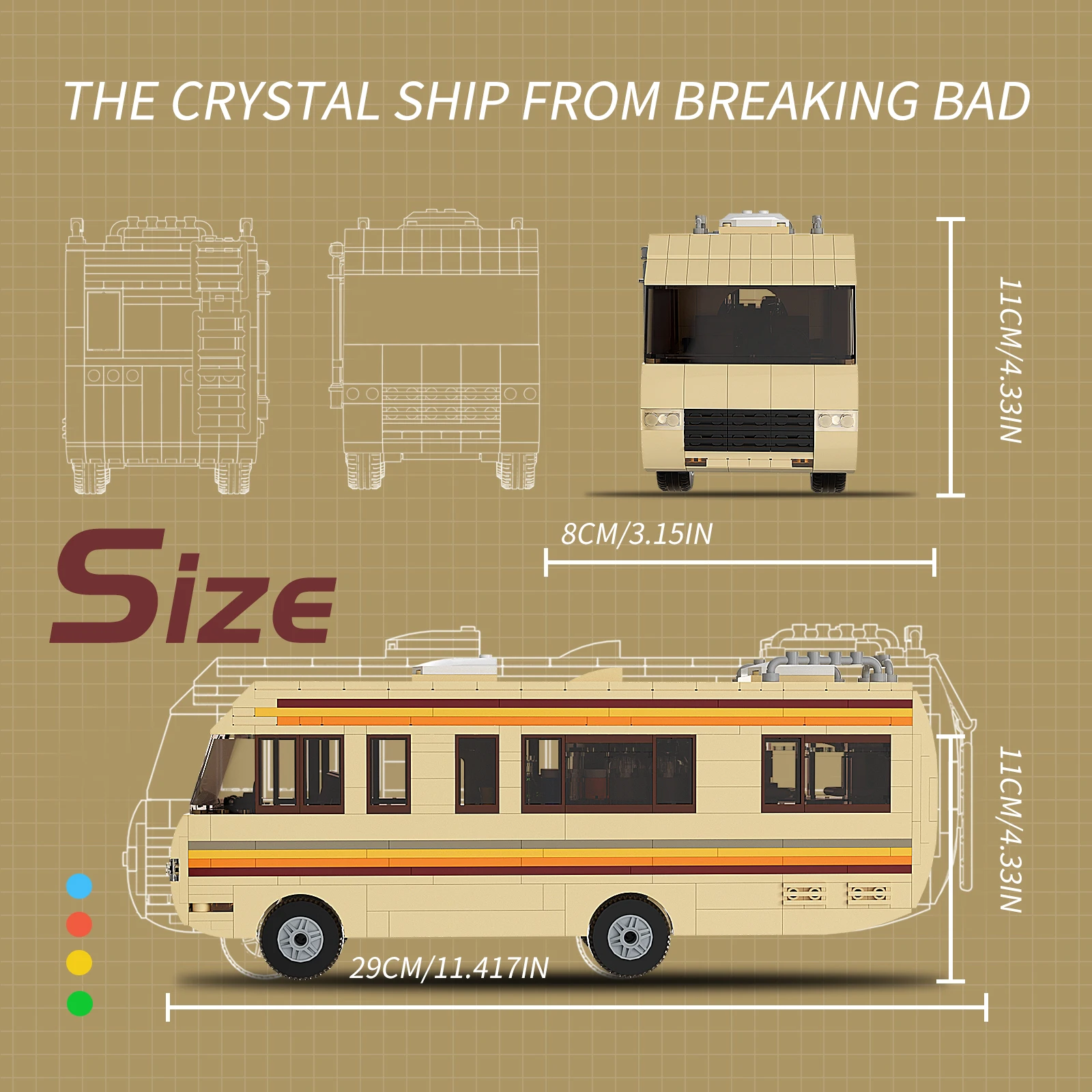 BuildMOC-Movie Breaking Bad Lab RV Vehicle Building Blocks Kit, modelo de construção brinquedos para crianças, Pinkman, modelo de culinária, presentes para crianças