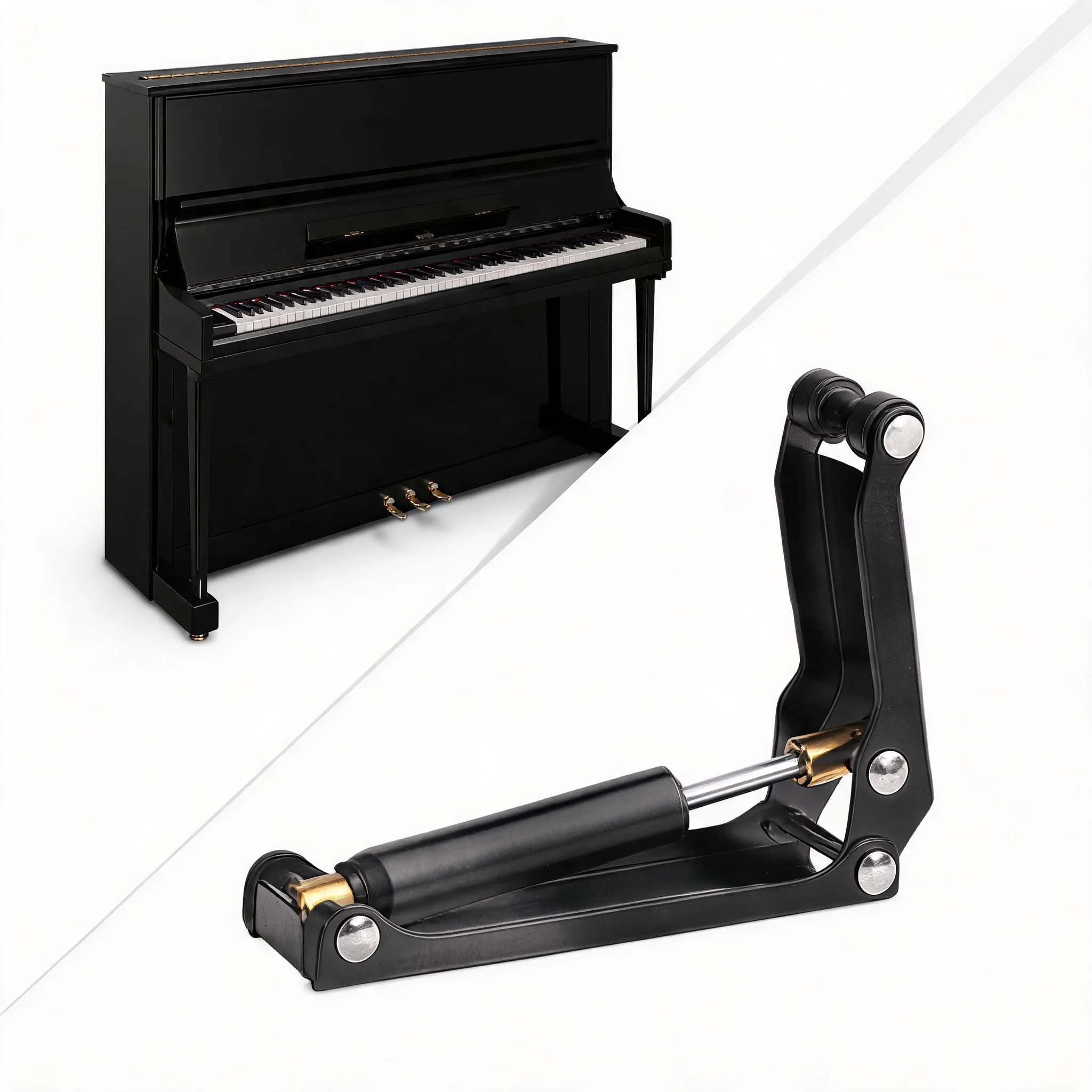 Vertical External Piano Hydraulic Slow Closing Device Fallboard Decelerator Soft Fall Buffer Prevent Finger Pinch Injuries