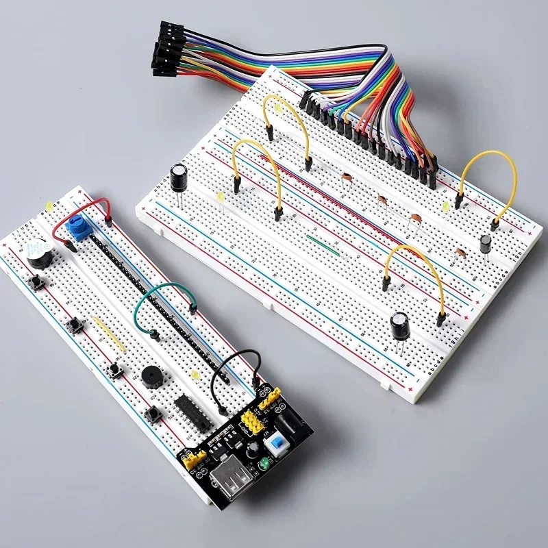 400 830 750 Tie Points PCB Breadboard Power Board Mini Test Protoboard For DIY Bus Test Circuit Board 65 Jumper Wires