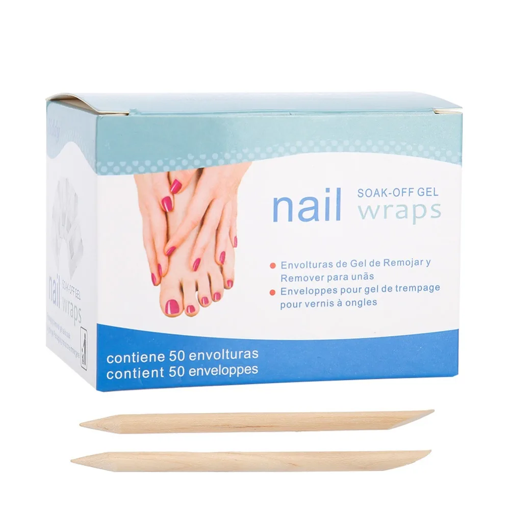 50 Pieces Set Built-in Cotton Pad Nail Polish Remover Foil Wraps Disposable Tinfoil Material Nail Gel Soak Off Pads Easy to Use