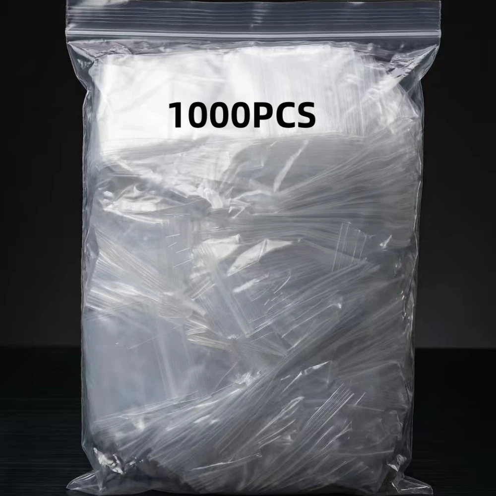 Thick Clear Plastic Zipper Seal Jewelry Bags, 1000pcs