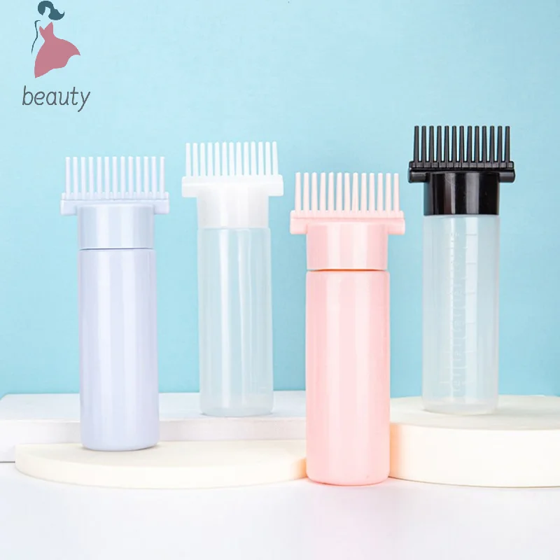 

120ML Refillable Bottle For Hair Dye Shampoo Plastic Applicator Comb Dispensing Salon Oil Hair Coloring Hairdress Styling Tool