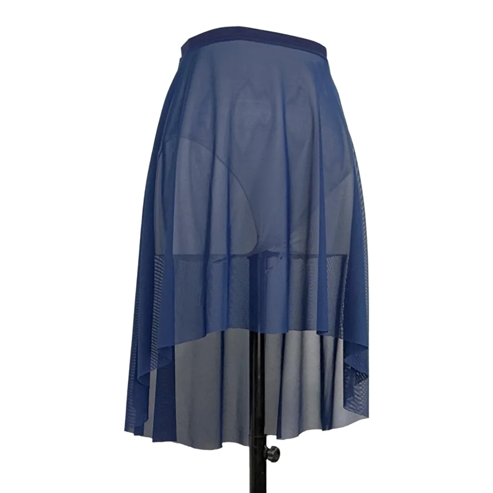 Jupe de Ballet en maille bleu foncé, jupe de danse, combinaison pour adulte, pratique de la fille, Mini jupe de Ballet, photo
