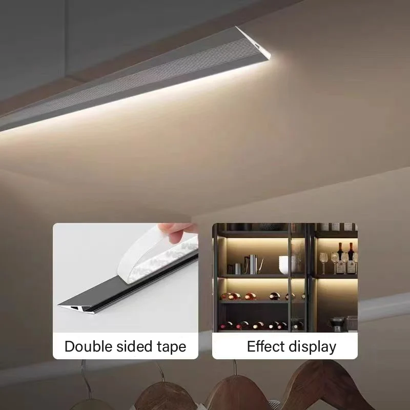 Silicone LED Aluminum Light Led Wardrobe Lamp Bar Kitchen Cabinet Aluminum Profile For Led Under Cabinet Lighting