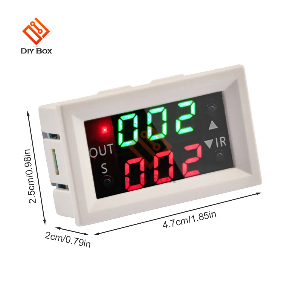 T2401 12V Delay Double Display Digital Time Relay Module Digital Time Delay Relay LED Display Cycle Timer Control Switch Module