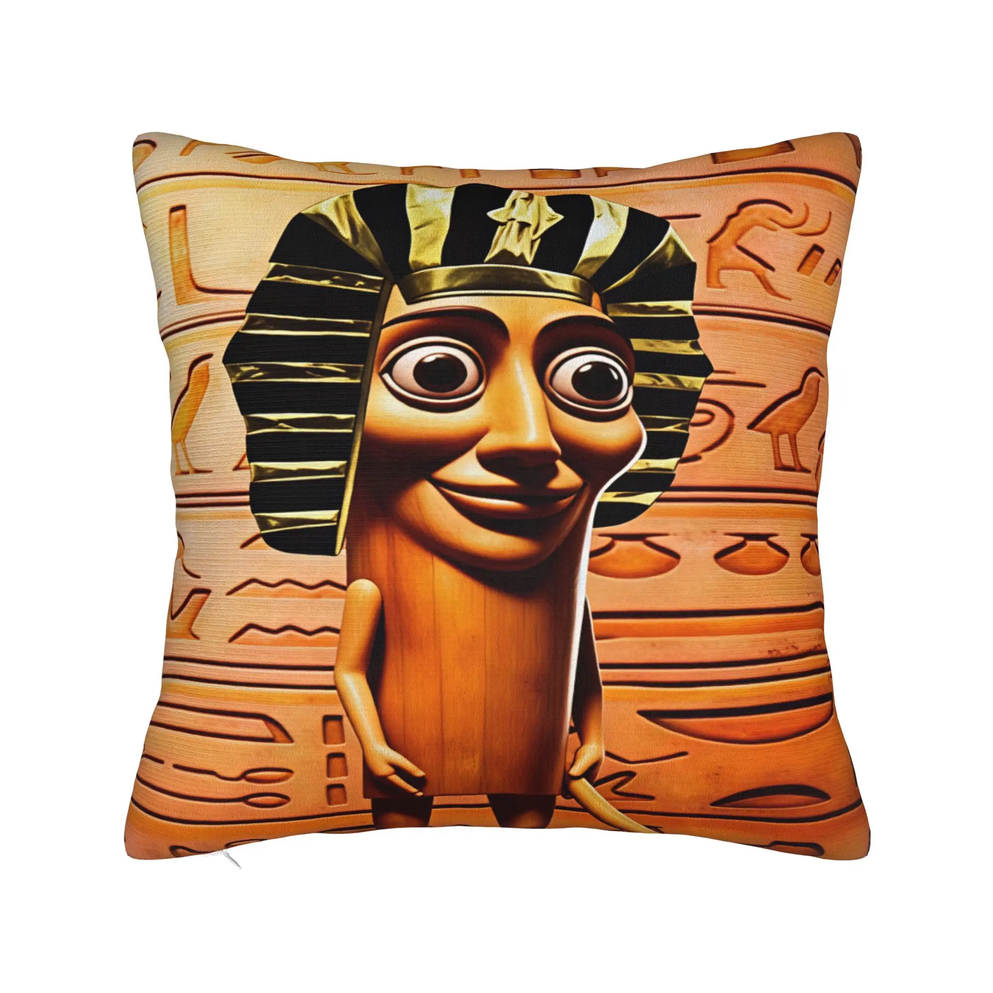 Tung Pharaoh Headdress Hieroglyph Pillow Cover  Soft Cushion Cover Fashion Pillow Case For Sofa Home Decor