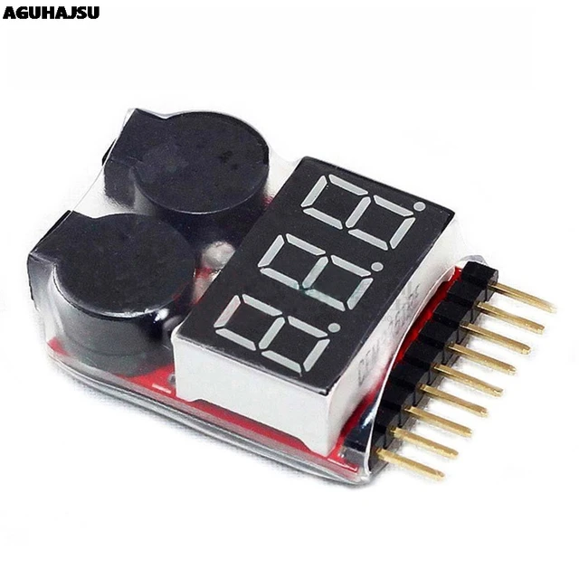 1 szt. 1-8S LED niskiego napięcia brzęczyk alarmowy wskaźnik napięcia Lipo Tester kontrolny