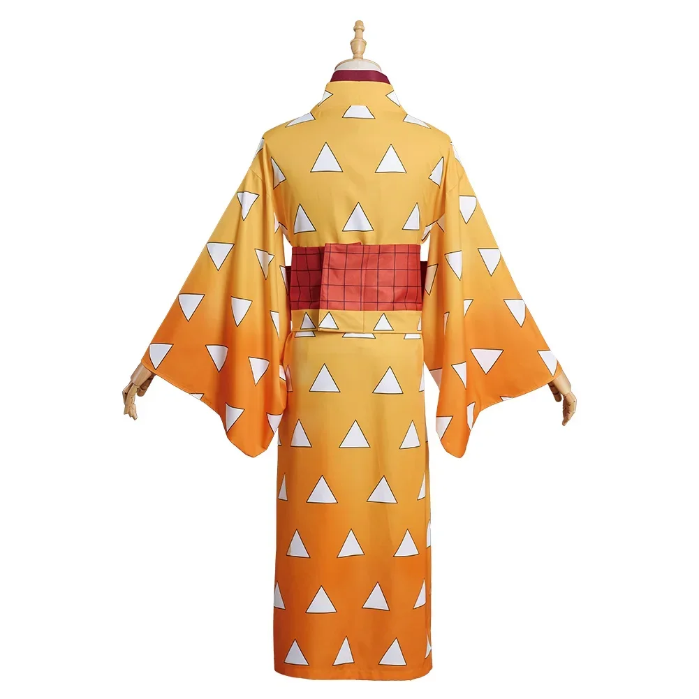 Anime Cloth Agatsuma Zenitsu Cosplay Costume Kimono Dress Outfits Halloween Carnival Suit - Image 4
