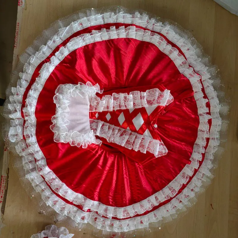 

Professional Adult Women's Ballet Tutu Dress Red Sequined Swan Lake Stage Dance Ballerina Costumes for Girls Kids