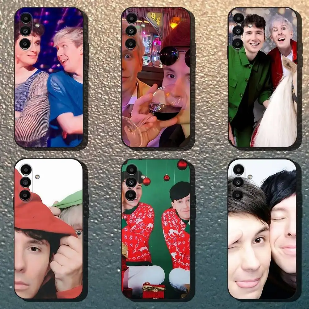Dan and Phil Phone Case For Samsung Galaxy A13,A21s,A22,A31,A32,A52,A53,A71,A80,Soft Black Shell