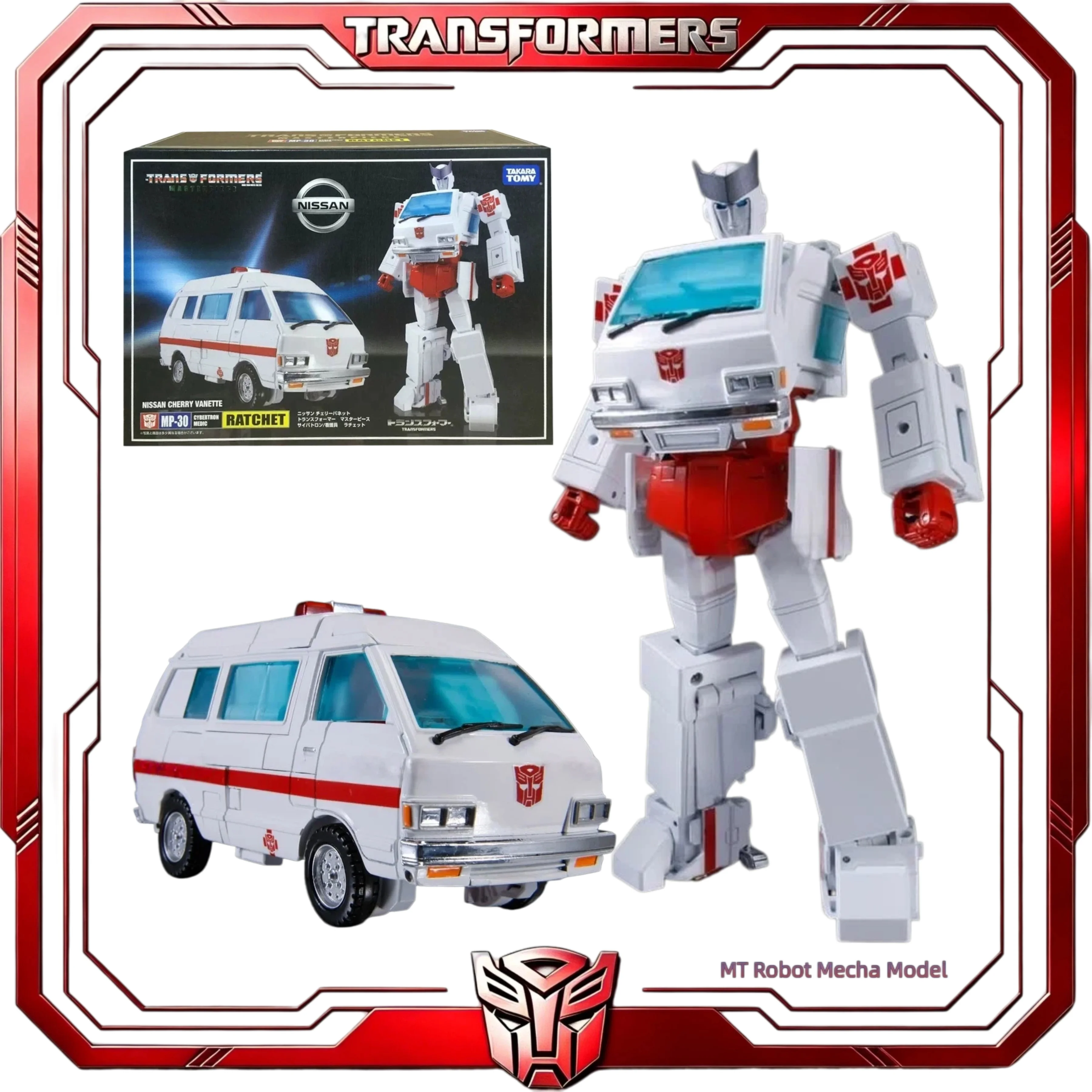 Op voorraad Transformers Masterpiece KO MP-30 Ratchet Hasbro Autobot Nissan Vanette verzamelbaar actiefiguur voor fans