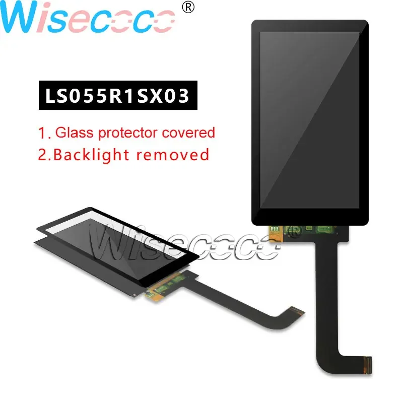 Wisecoco 5.5 Inch 2K LCD Display LS055R1SX03 Removed Backlight + Glass Protector for WANHAO D7 3d Printer Projector Parts