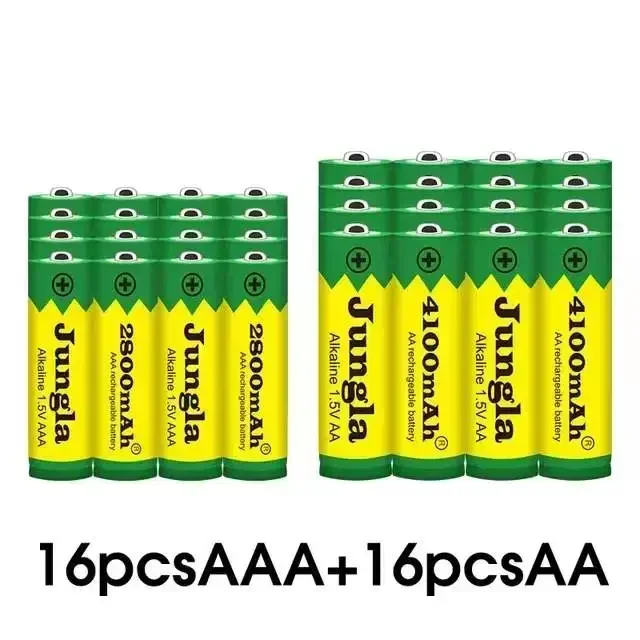 2023 New 1.5V AA 4100mAh Alkaline Battery + AAA 2800mAh Alkaline Rechargeable Battery Aa Aaa for Led Light Toy Mp3