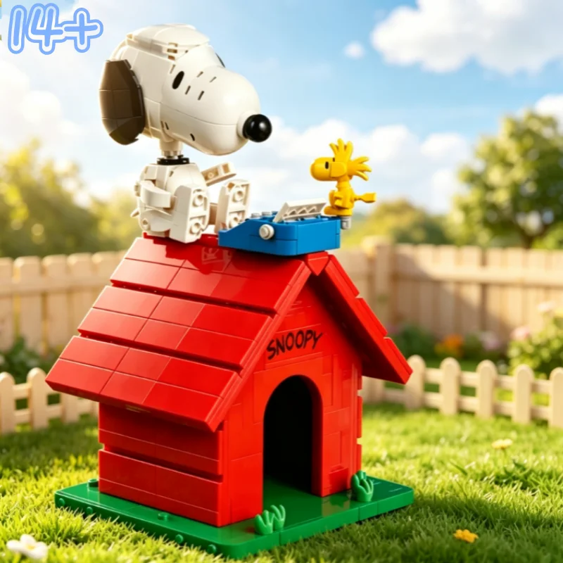 Kreative Modellserie 964 Teile Peanut Comics Snoopy Puppe Hundehütte Bausteine Sammlermodell Feiertagsgeschenke für Comic-Liebhaber