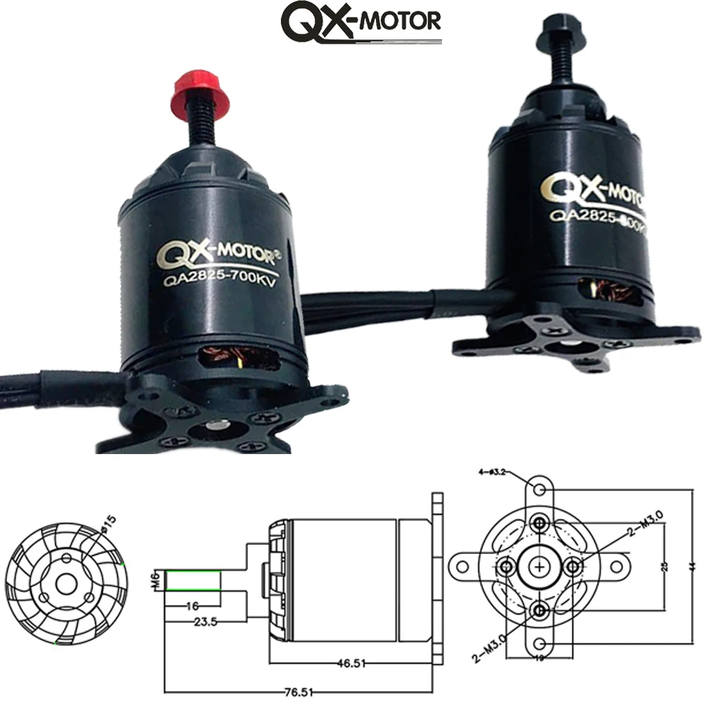 QX-MOTOR QA2825 2-6S Lipo 700kv 800kv 850kv cw ccw Motore Brushless Per Aereo Multicotteri Rc Aereo Elicottero