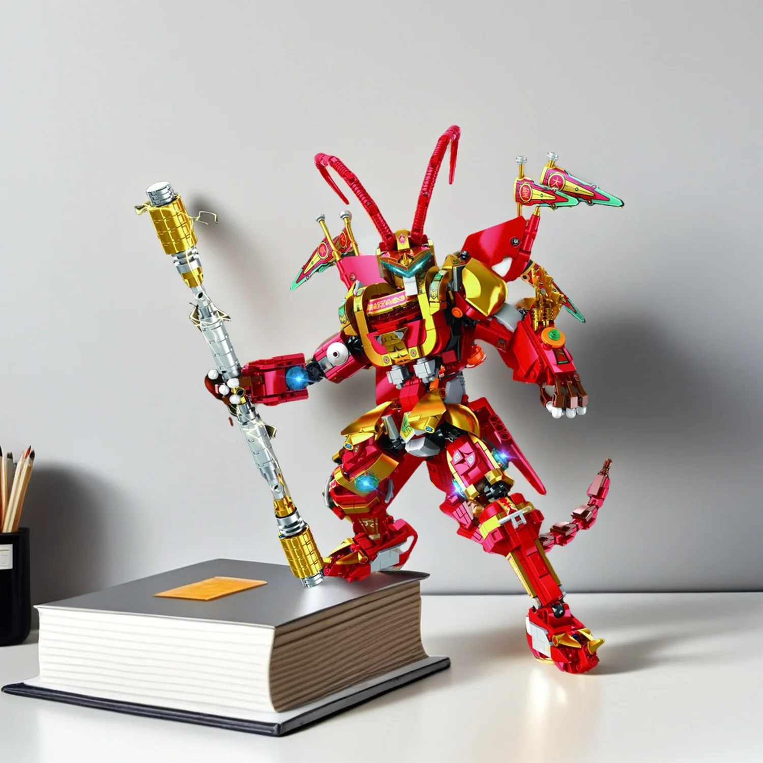 ตัวต่อโลหะชุบ 1122 ชิ้น รูปแบบลิงซุนหงอคง ของเล่นประกอบแบบตัวต่อ ชุดของเล่นตัวต่อสำหรับเด็ก ของตกแต่ง ของขวัญ