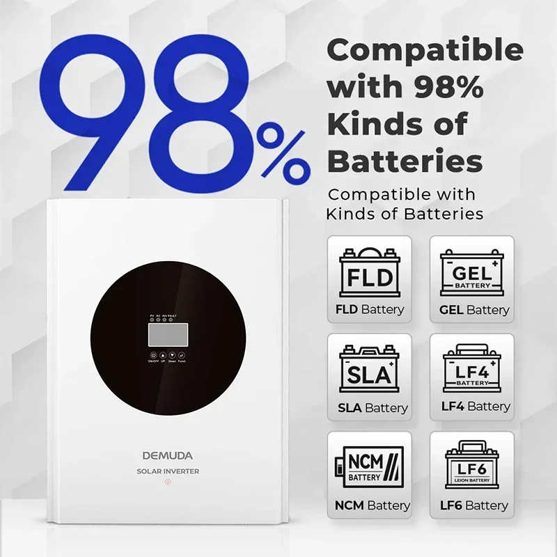 Inversor fora da rede 2KW 3KW 5KW Inversor solar híbrido de baixa frequência com controlador de carga MPPT para casa
