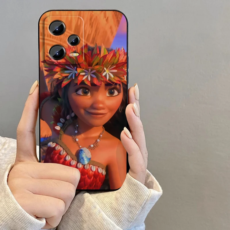 جراب هاتف أسود خلفي من ديزني موانا المحيط ، فيلم لشاومي ريدمي نوت 13 12R 12 12S توربو 11 11T 11S 10 10S برو بلس 5G #2