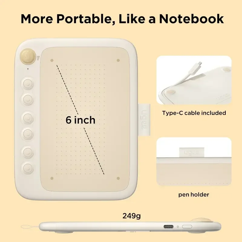 Ugee Q6 Graphic Tablet Drawing Tablet Digital Drawing Board Writing Pad
