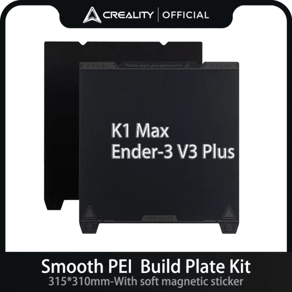 Creality Smooth PEI Build Plate Kit 315*310mm-With Soft Magnetic Sticker for K1 Max/Ender-3 V3 Plus 3D Printer Printing Platform