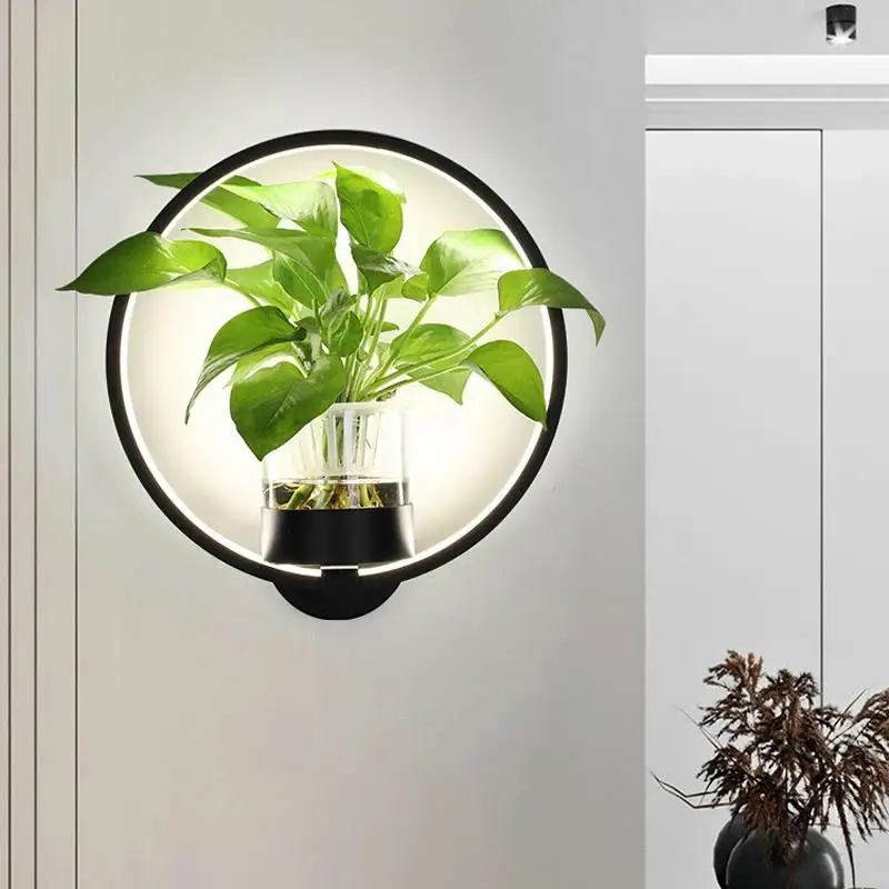 Nordic Plant Wall Lamps LED Modern minimalist Restaurant aisle staircase Home Decor Living room Wall sconce Lighting Fixtures