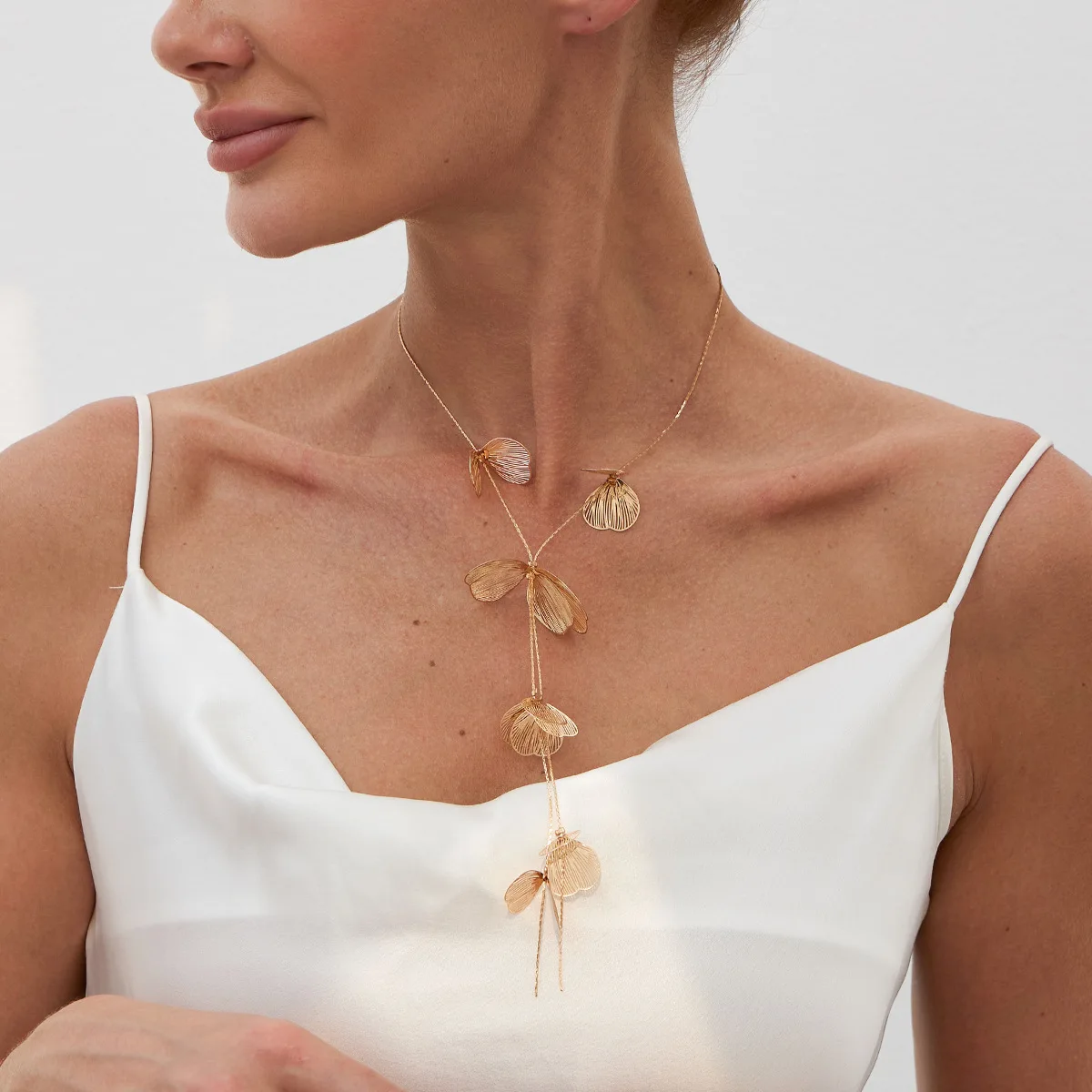 

Collana Ginkgo Biloba Leaf Long Necklace Y Shape Chain for Girls Naszyjnik Women Cool Stuff