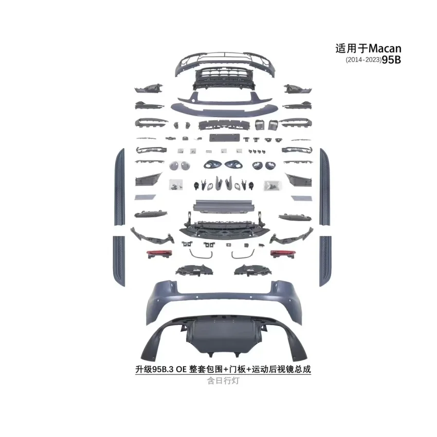 Bodykit Per 14-23 Porsche Macan Aggiornamento A 95B.3 OE Paraurti Anteriore Posteriore Specchio Laterale Pannello Faro Portellone