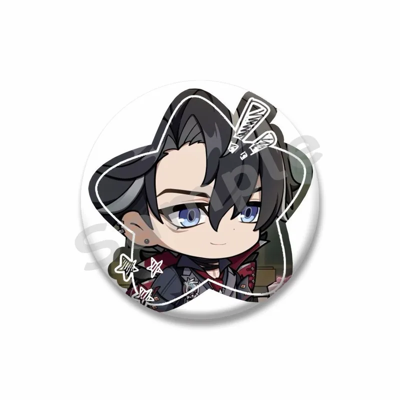 Game Figure Genshin Impact Wriothesley Cosplay Badge Funny Cartoon Soft Button Pin Tinplate Brooch Accessories for Hat Bag Prop