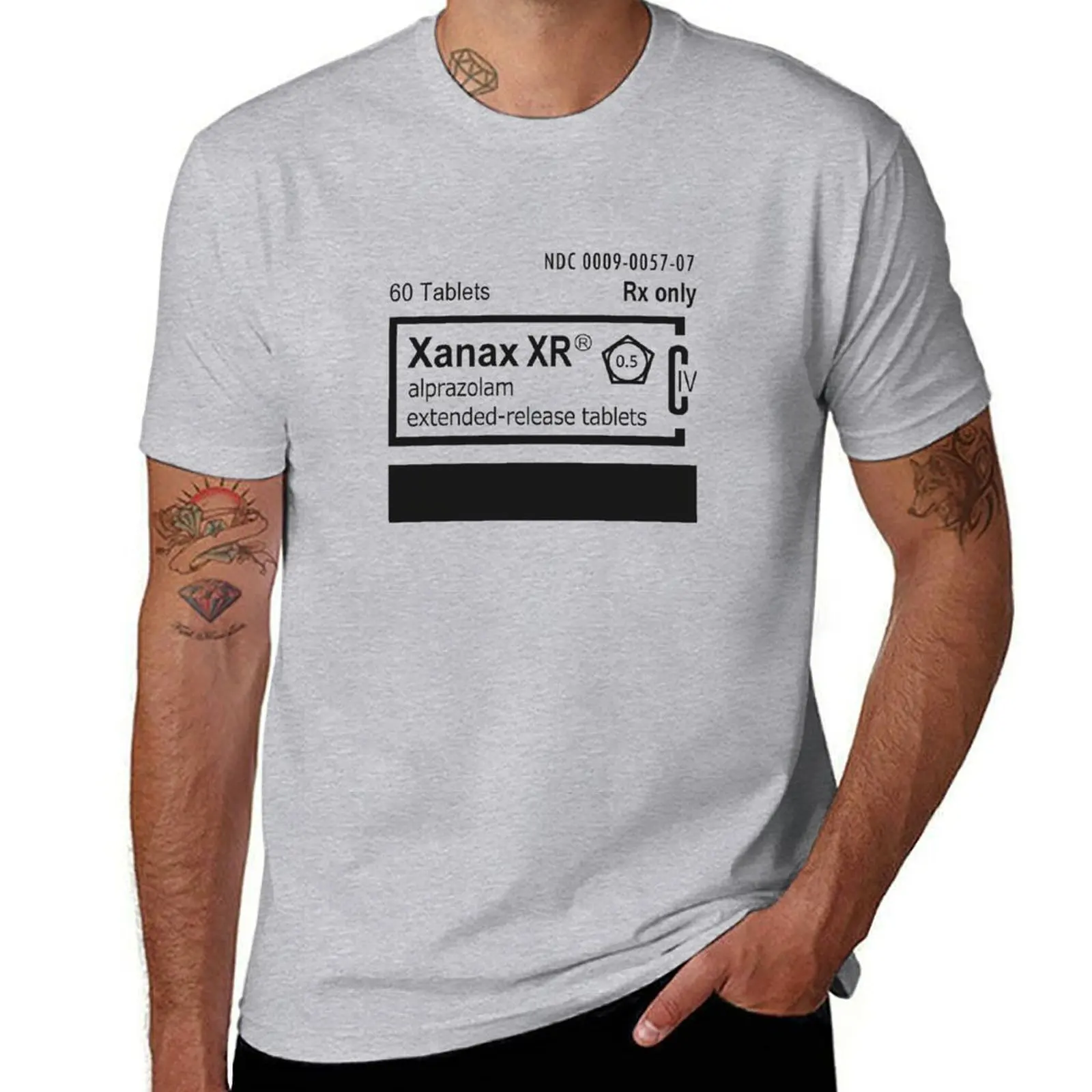 Prescription XANAX T-shirt for a boy new edition tops black t shirts for men