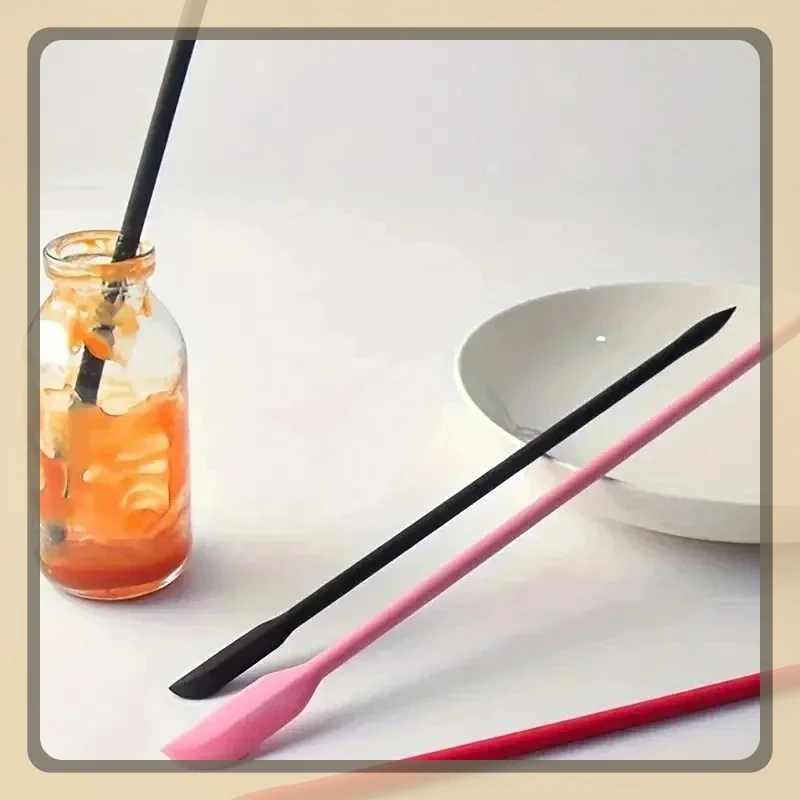 3 قطعة مجموعة ملعقة سيليكون برأسين مكشطة التجميل المربى كريم زجاجة عميقة ملعقة صغيرة تطول طرف صغير سبا ماكياج أداة #2