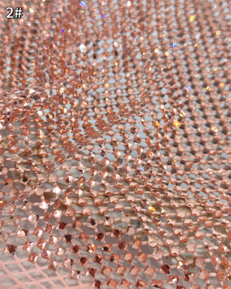 Luxury 2025 Latest French 3D Stones Tulle Lace Fabric High Quality African Net Lace Fabrics With Sequins For Evening Dresses