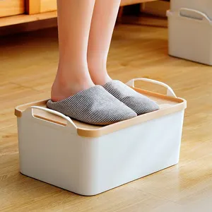 Spielzeugspeicherbox mit Deckel, mehrere zu Hause, Plastikschrank, Organisatoren des Kleiderschranktisches, Kleidungsbehälter, Küchenkörbe 8 Hauptverkaufskorb mit Deckel - №7