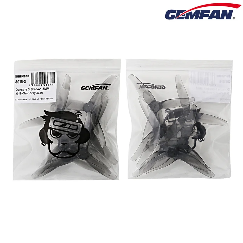 GEMFAN – cure-dents 3016, hélices à 3 pales de 3 pouces, arbre de 1.5mm, Drone FPV léger, Micro quadrirotor, accessoires haute efficacité, 2 paires