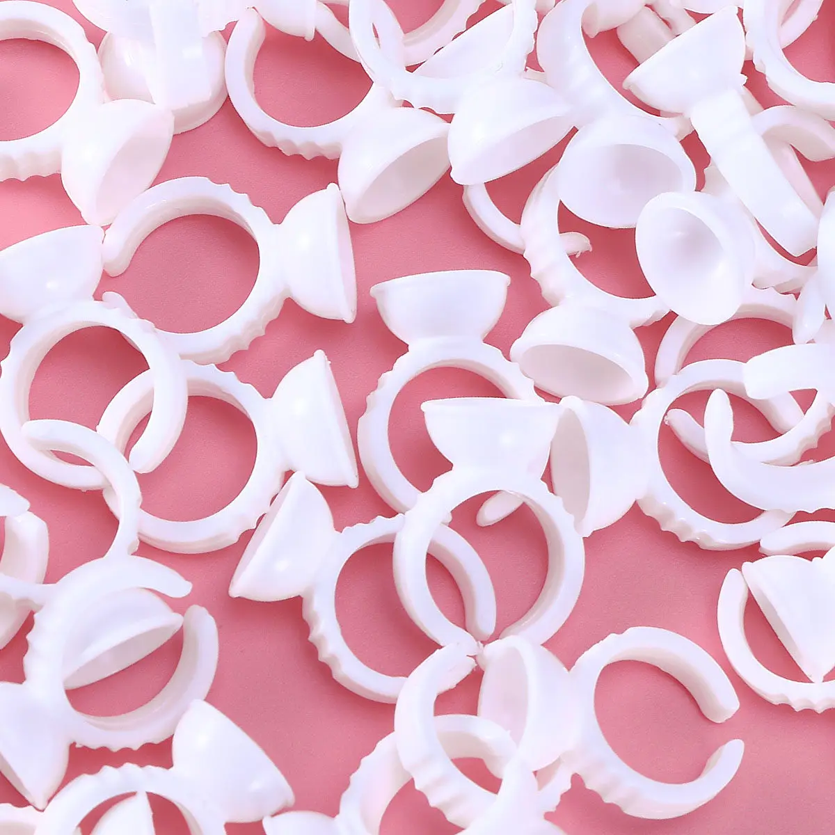 

500Pcs Tattoo Rings Cups Disposable Clear Ink Ring Holder for Eyebrow Tattoo Pigment Container Eyelash Makeup Tool