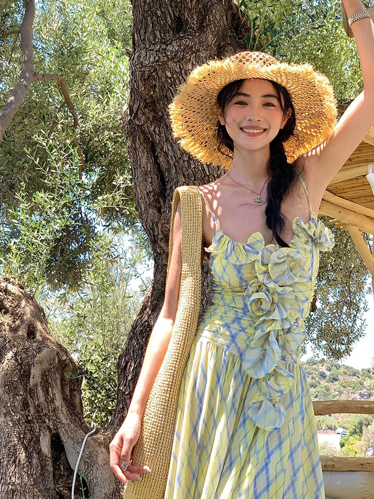 Robe d'épissure romantique avec oreille Bla et jupe de plage Lotus Vaion Sanya, longue et Sexy, Dr Ele Simple Sle Svel