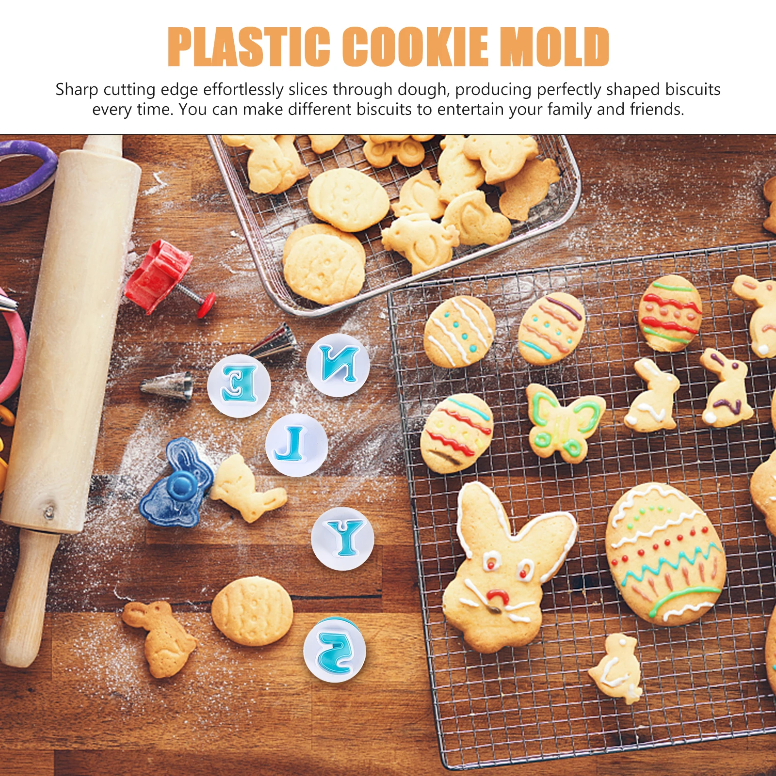 

Plastic Biscuit Mold Cookie Cutters Portable Compact Safe Baking Cakes Cookies Chocolate Decoration Syrup Marzipan Craft Clay