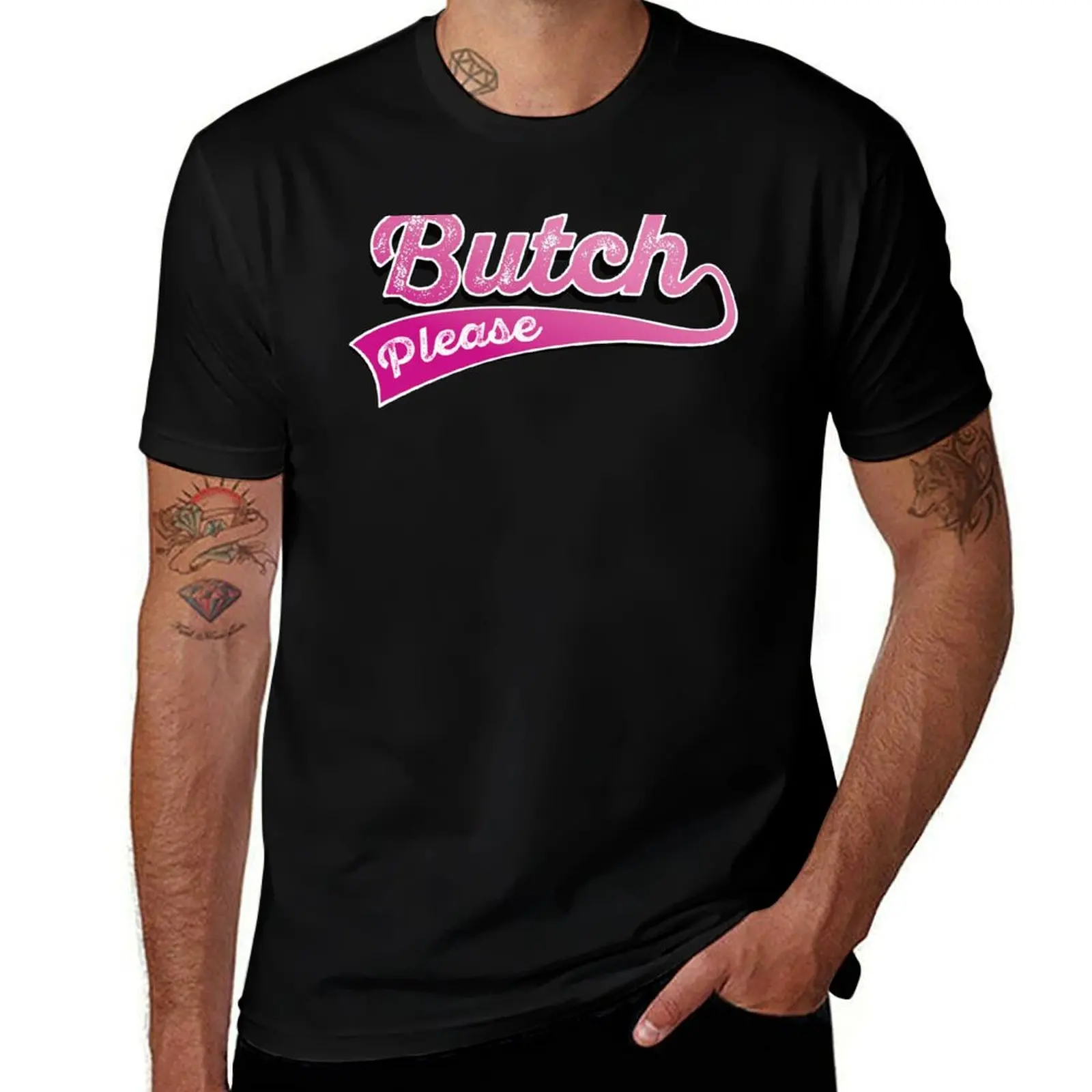 Butch please - pink - magenta T-Shirt Abstract Pattern Print Top T-Shirt