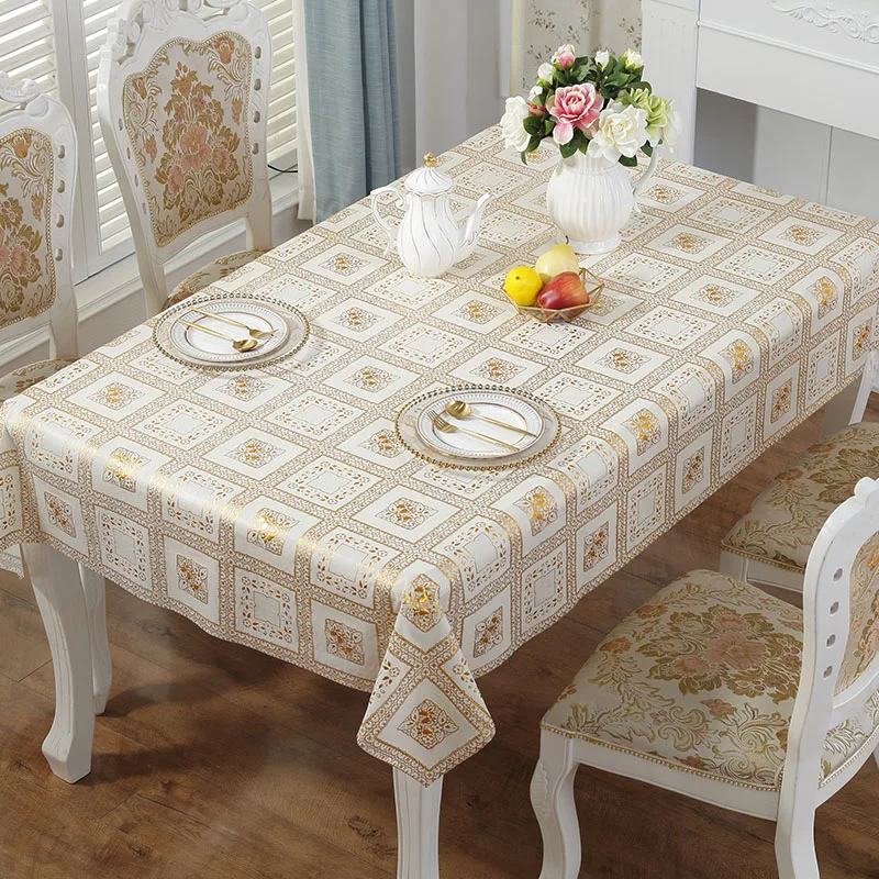 Tablecloth waterproof anti slip no wash erasable PVC plastic Western dining table home living room coffee table tablecloth