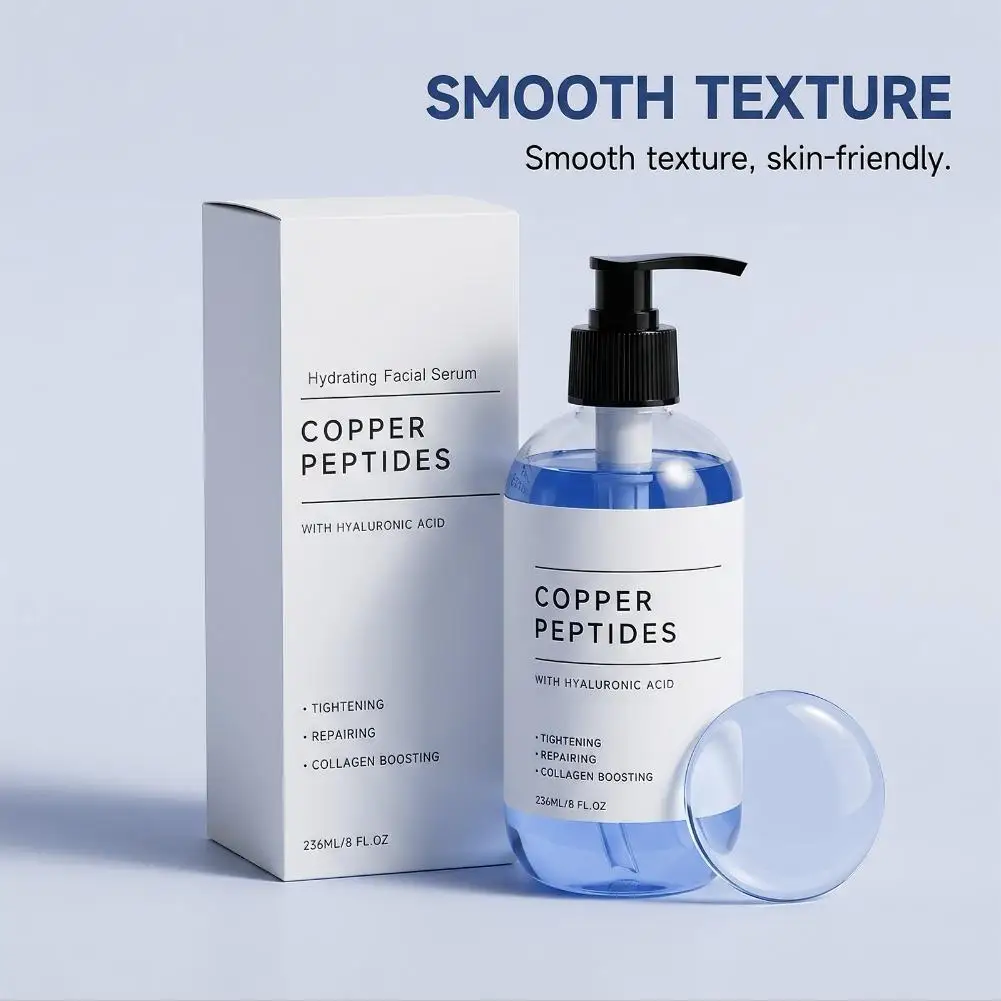 Copper Peptide Serum Hydrating Moisturizing Tighten Skin Care Barrier Repair Improve Dry Rough Essence 236ml Large Capacity