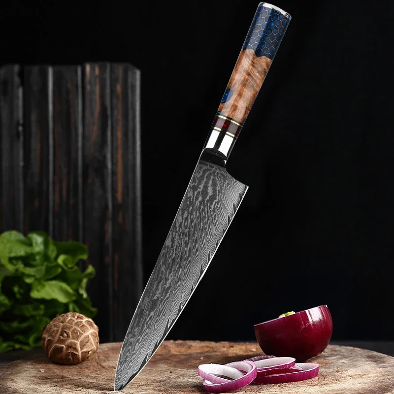 Damascus Yanagiba Knives Jpanese Santoku Salmon Knife Chef Sashimi Sushi 67 Layers VG10 Fish Fillet Knife