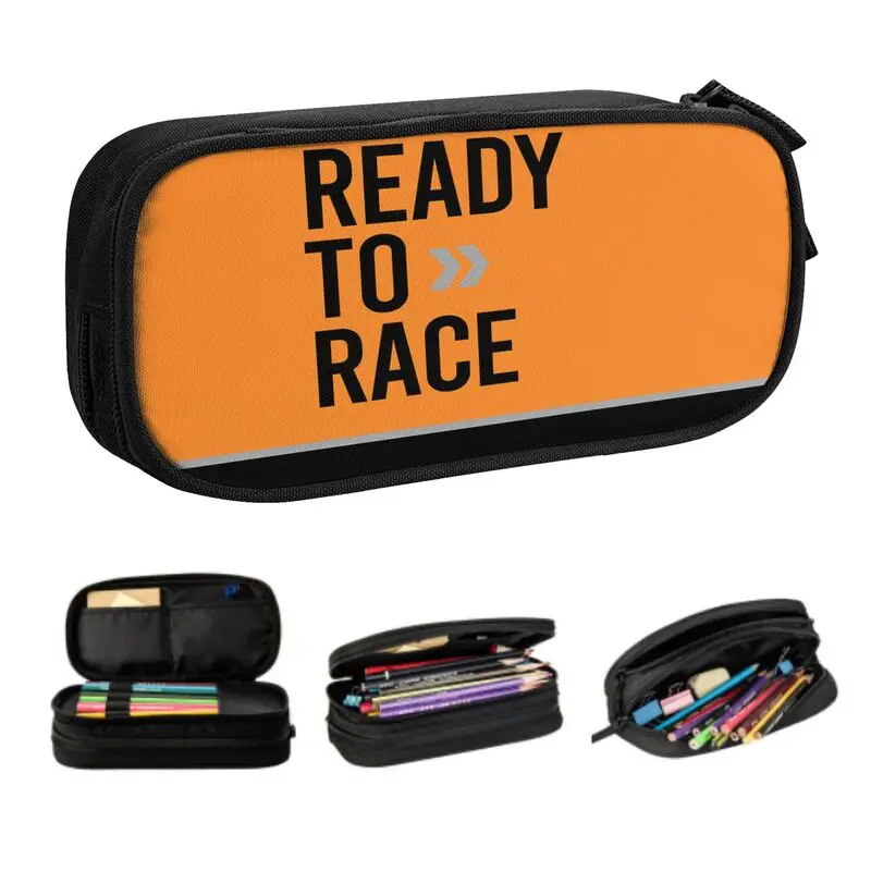 Ready To Race School Pencil Cases Large Capacity Enduro Cross Motocross Bitumen Bike Life Pencil Bag Pouch Students Stationery