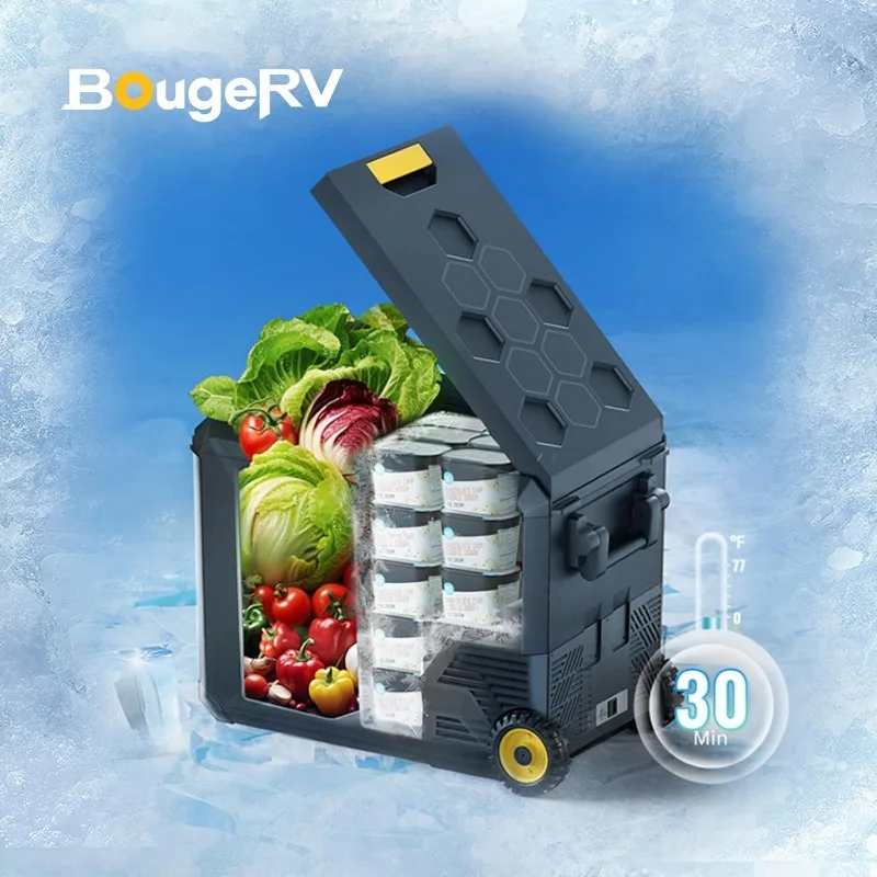 12V Refrigerator Dual-Zone, 12v Fridge Dual-System Aspen 40 Pro, Battery Powered Fridge, Quick Freeze to -4 °F with IceDrive,