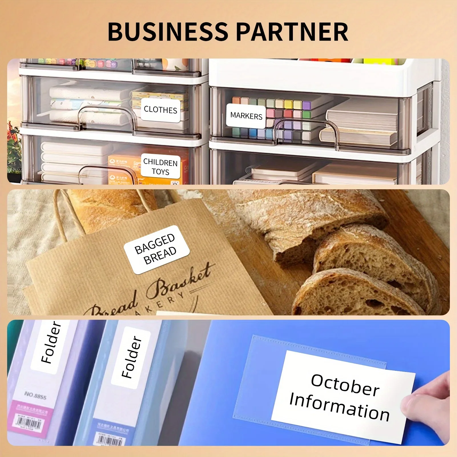 800pcs Self-Adhesive Thermal Sticker Labels for Various Uses,Ideal for Refilling Standard Laminated Office Labels