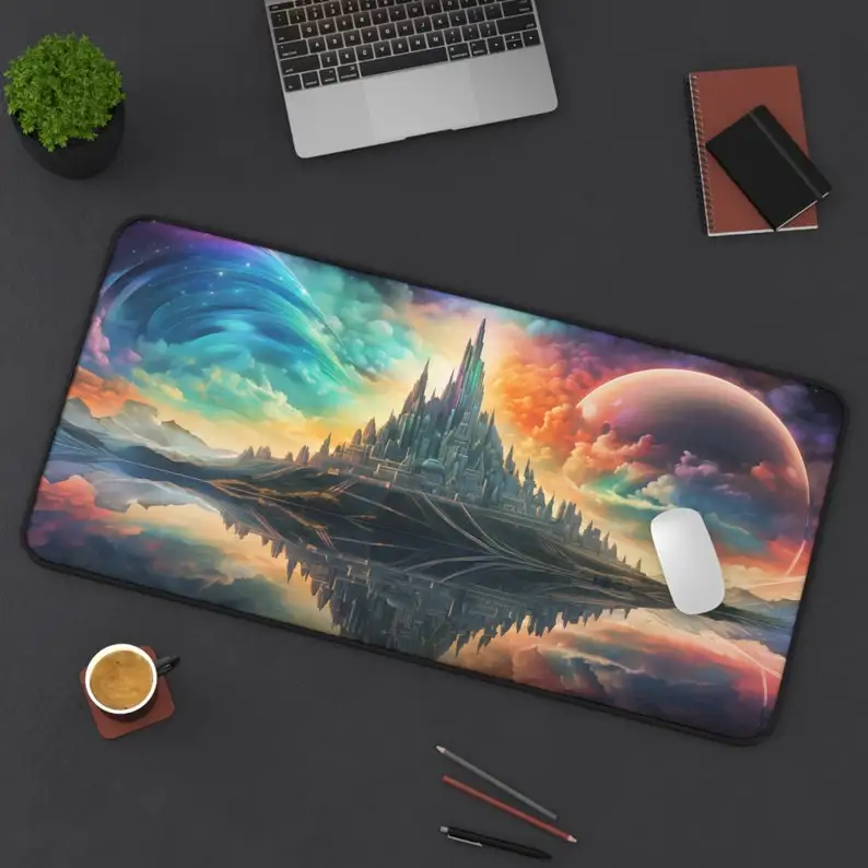 

Dream Castle Pattern Table Mat, Cute Table Decoration,XXL Non-slip Waterproof Gaming Mouse Pad, Perfect Gift for Friends