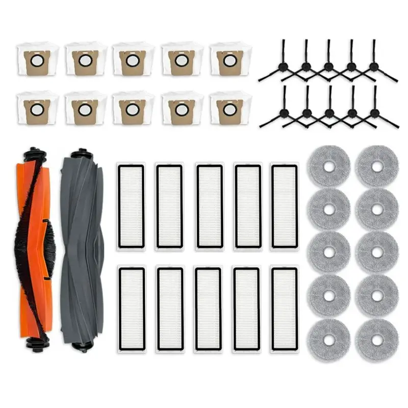 

Запасные части и аксессуары A20F для робота-пылесоса Xiaomi Dreame L30 Ultra: основная и боковые щетки, HEPA-фильтр, насадка для влажной уборки, мешок для сбора пыли