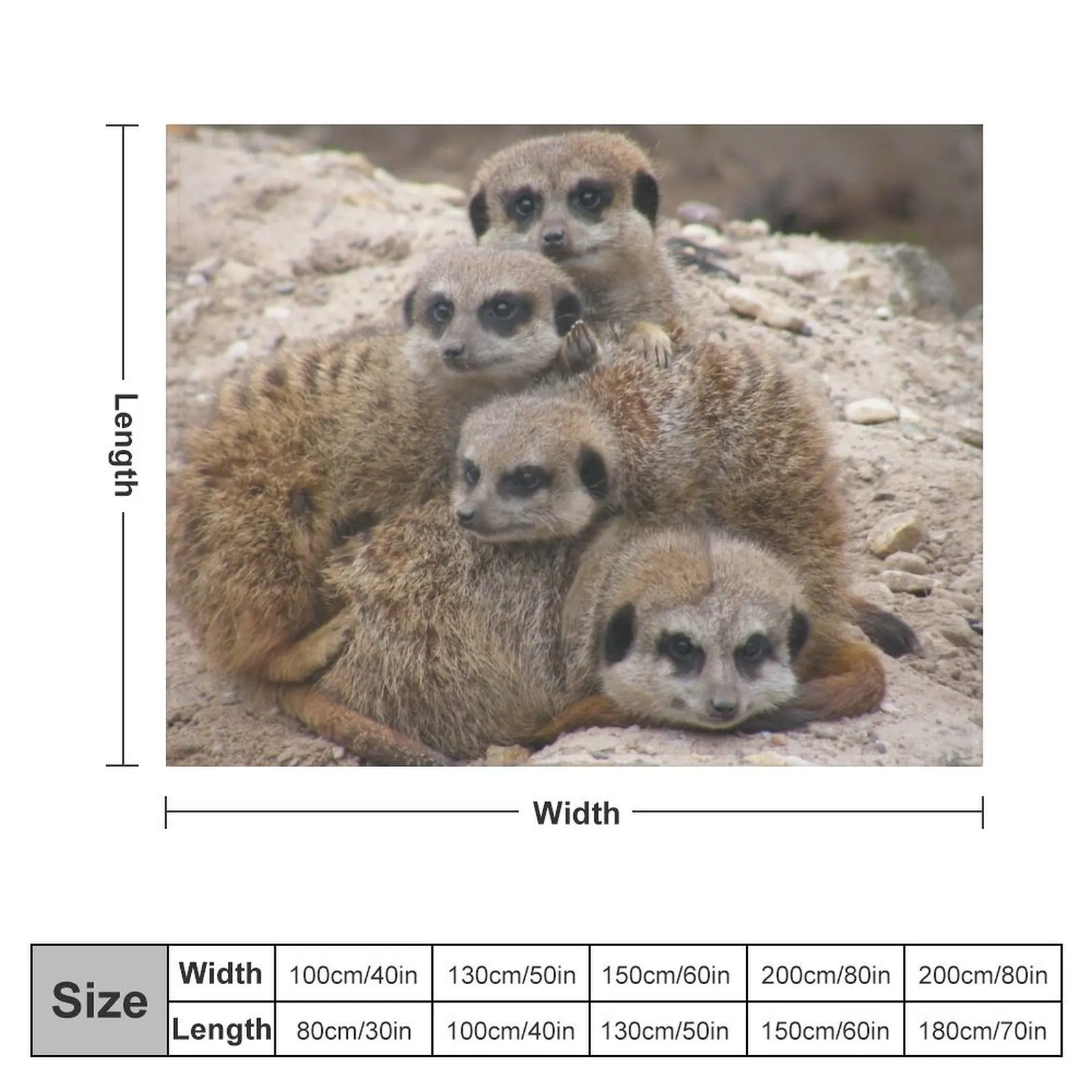 Meerkat family cuddles Throw Blanket For Decorative Sofa Shaggy Blankets